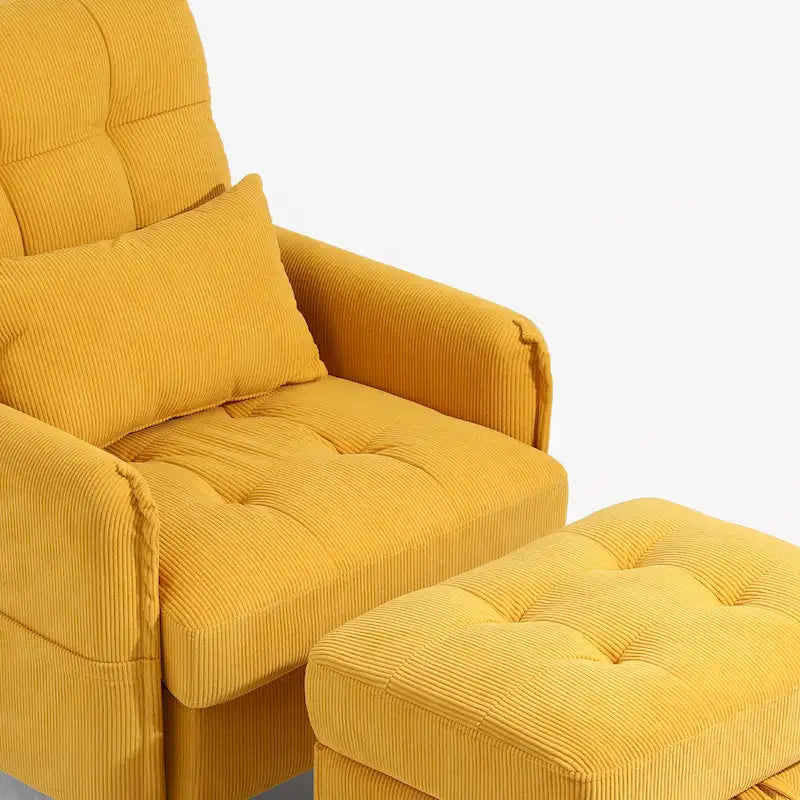 Fauteuil d'appoint et pouf de rangement avec dossier réglable