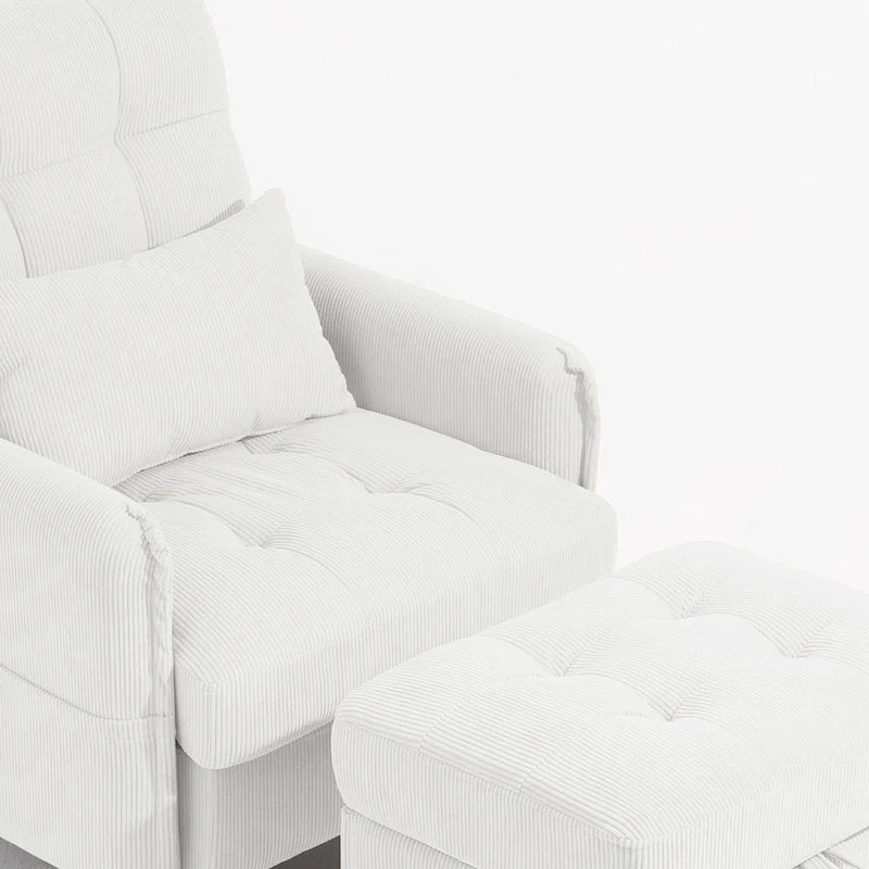Fauteuil d'appoint et pouf de rangement avec dossier réglable