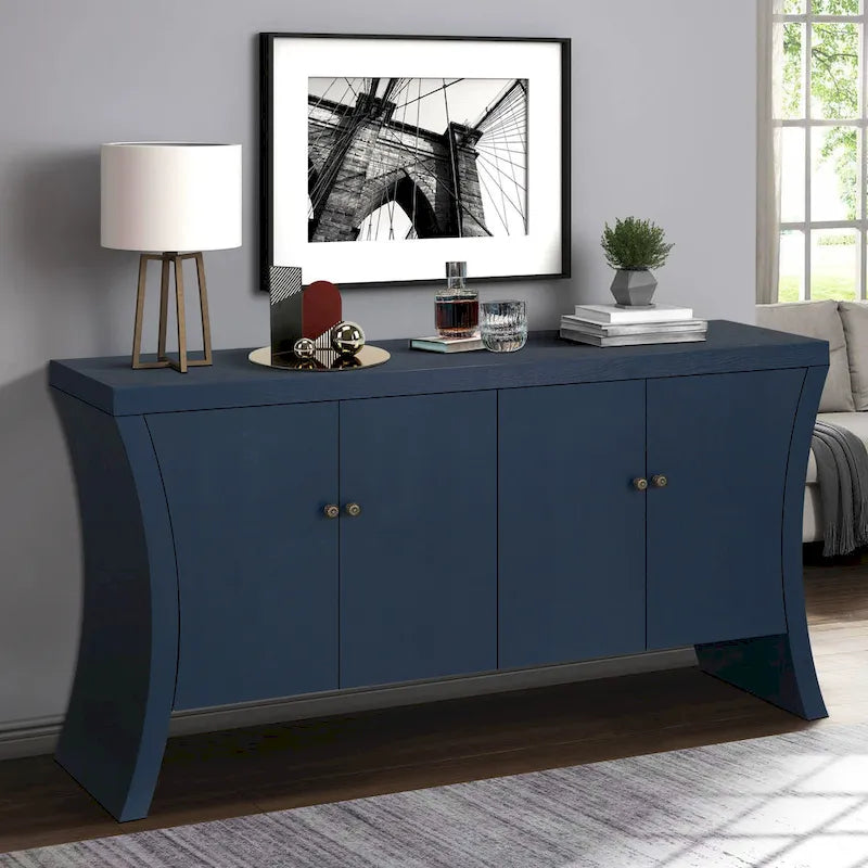 Sideboard Buffet Cabinet with Storage, 59 Large Modern Sideboards, Wooden Accent Credenza Storage Cabinet