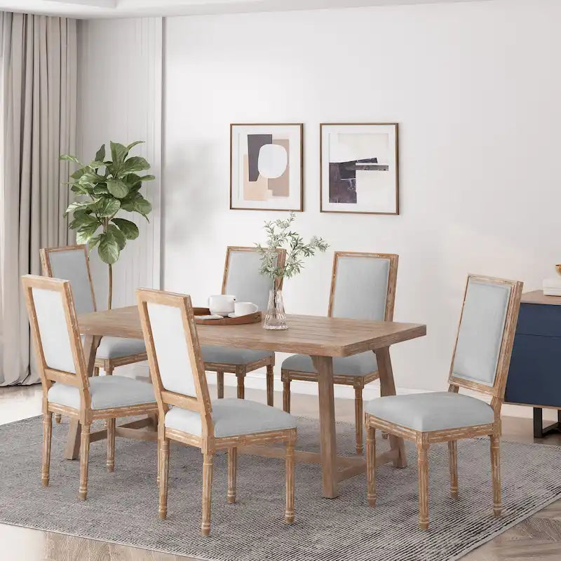 Chaise de salle à manger tapissée en bois par