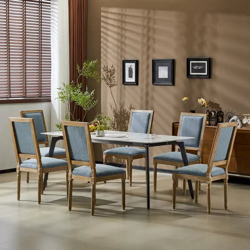Chaise de salle à manger tapissée en bois par