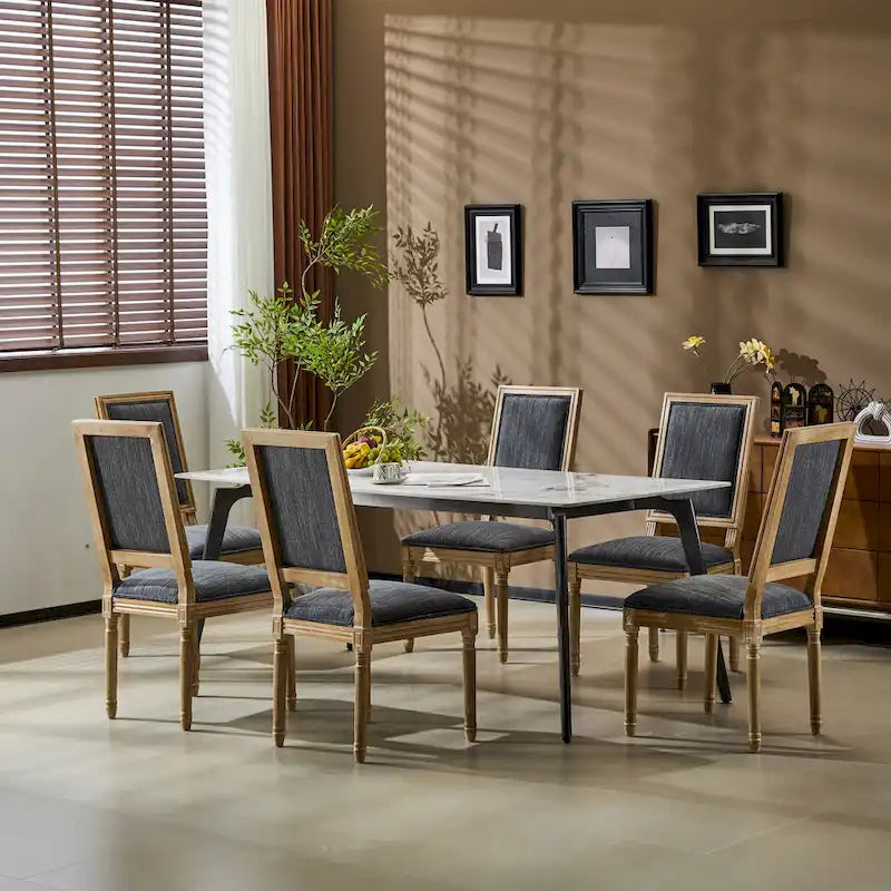 Chaise de salle à manger tapissée en bois par