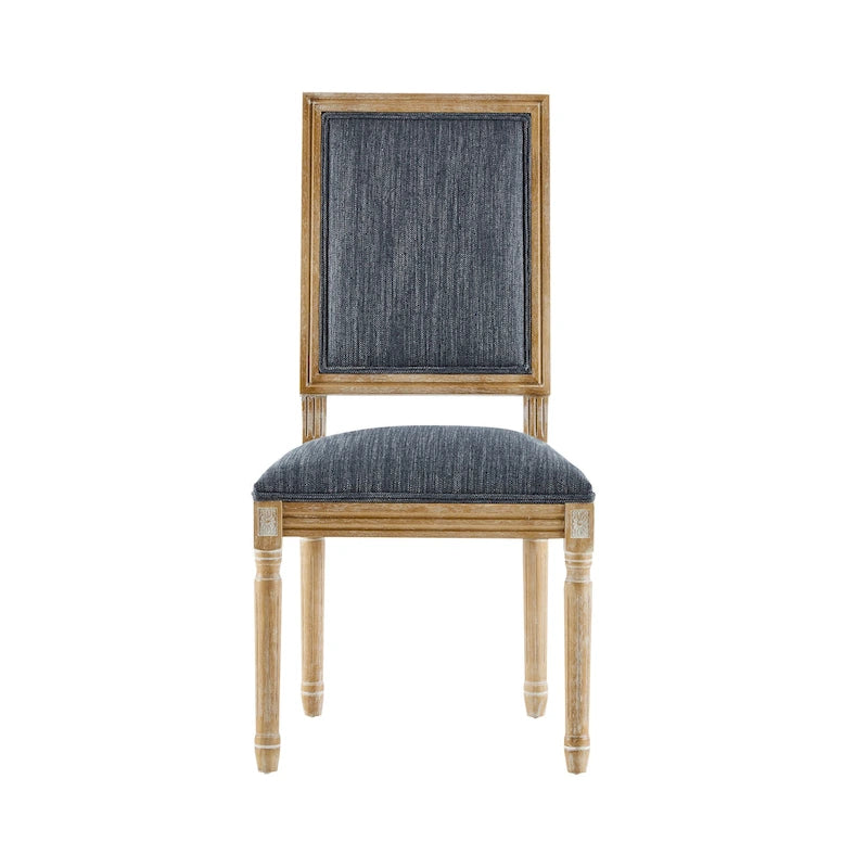 Chaise de salle à manger tapissée en bois par