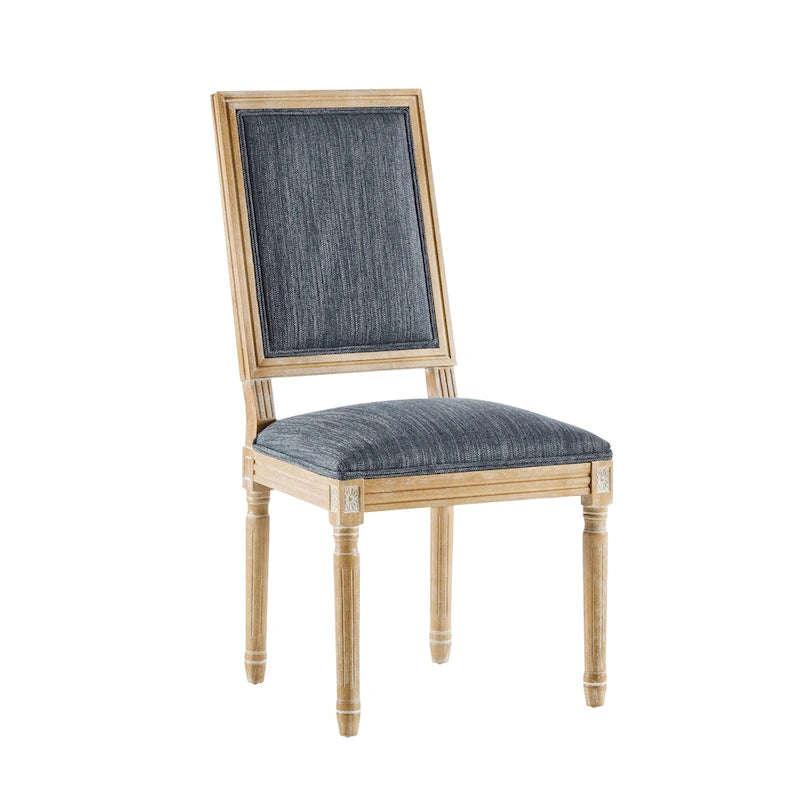 Chaise de salle à manger tapissée en bois par