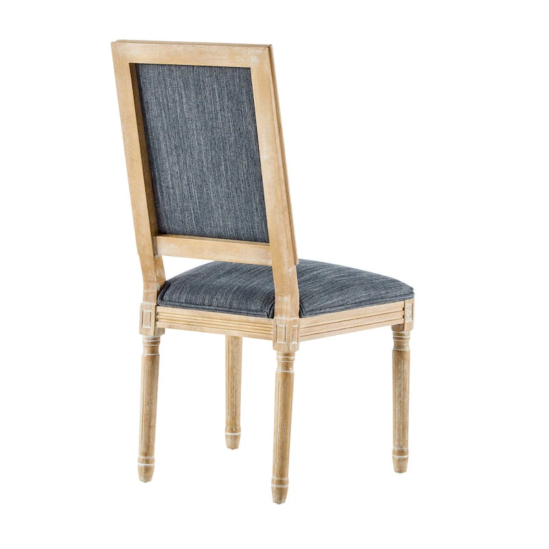 Chaise de salle à manger tapissée en bois par