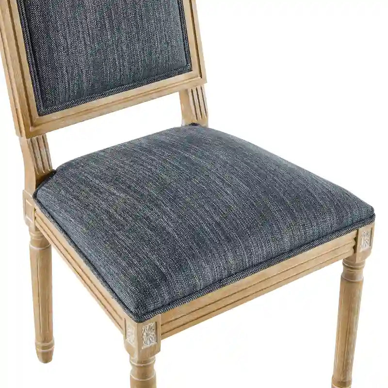 Chaise de salle à manger tapissée en bois par