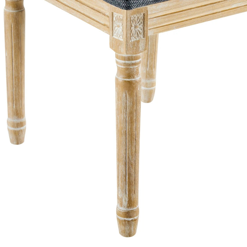 Chaise de salle à manger tapissée en bois par