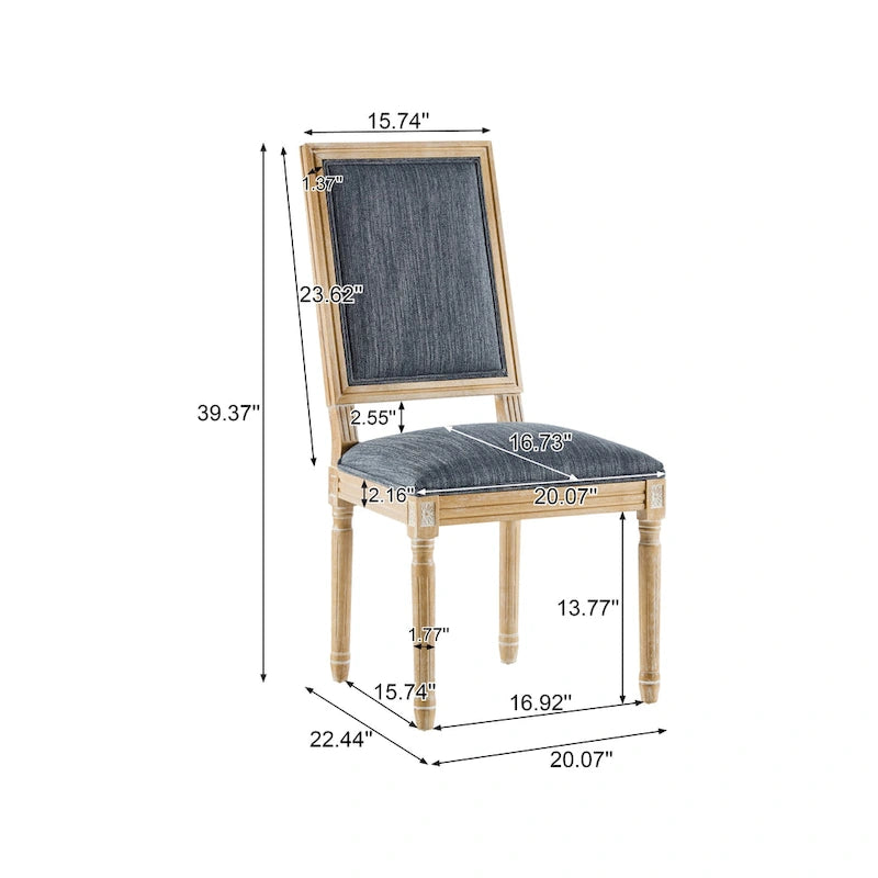 Chaise de salle à manger tapissée en bois par