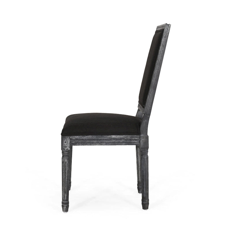 Chaise de salle à manger tapissée en bois par