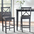 Tabouret haut à dossier en X de 61 cm (Lot de 2)