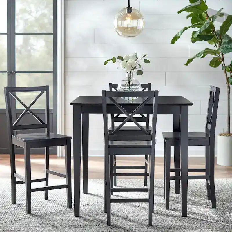 Tabouret haut à dossier en X de 61 cm (Lot de 2)