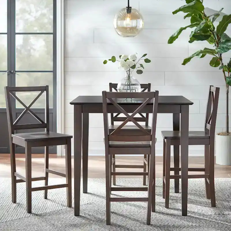 Tabouret haut à dossier en X de 61 cm (Lot de 2)
