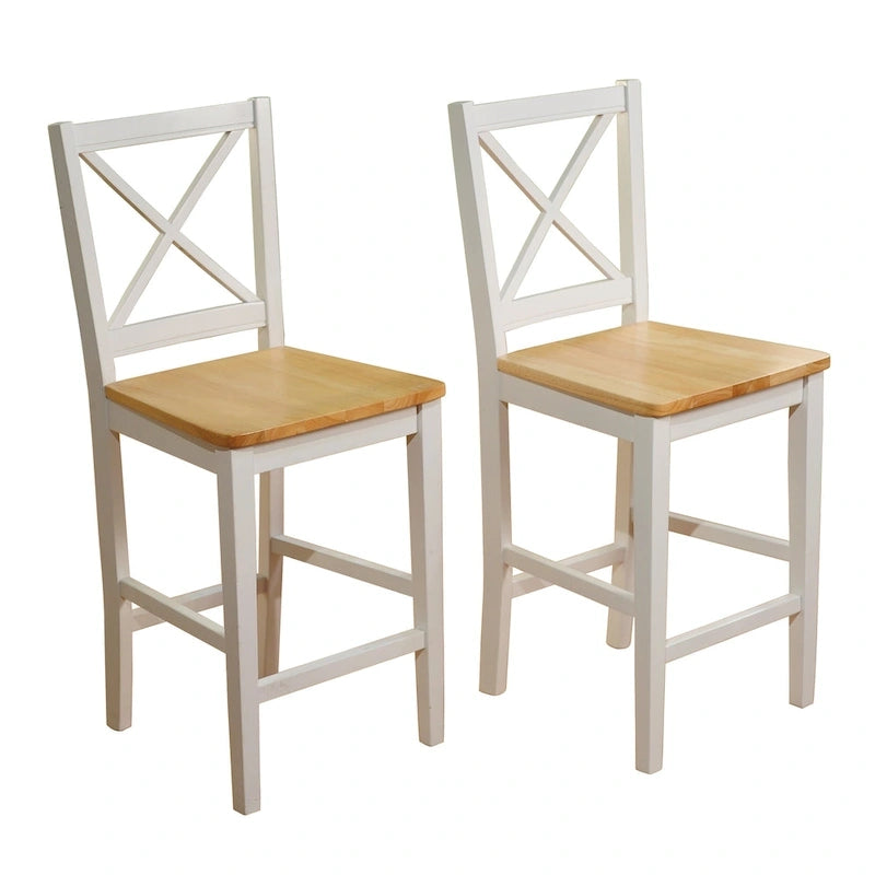 Tabouret haut à dossier en X de 61 cm (Lot de 2)