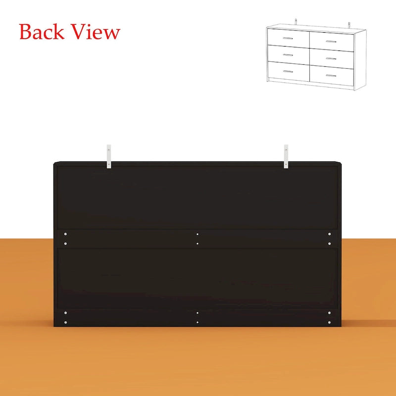 55.1 Commode de chambre moderne à 6 tiroirs Finition brillante
