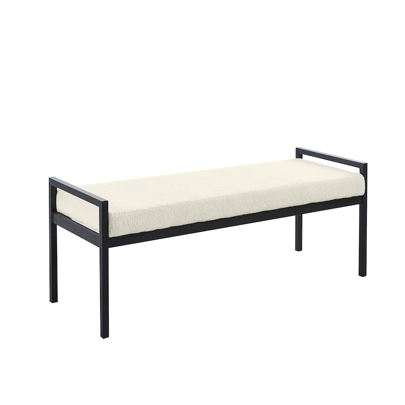 Banc capitonné à pieds en acier