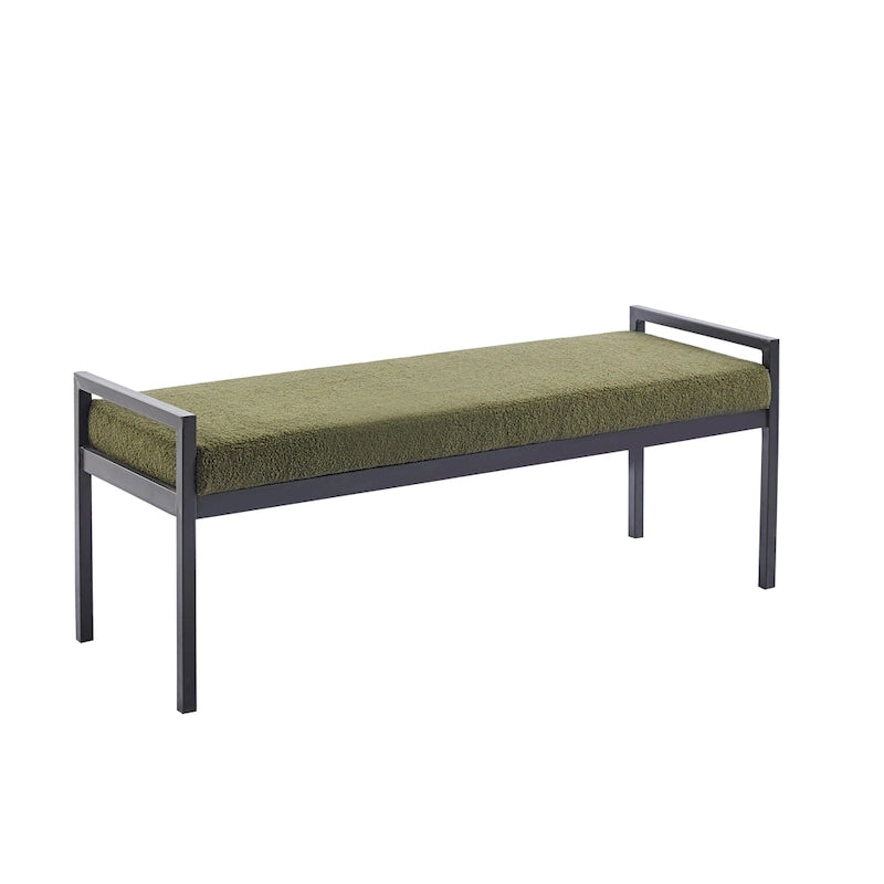 Banc capitonné à pieds en acier
