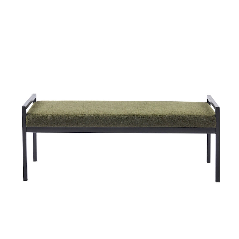 Banc capitonné à pieds en acier