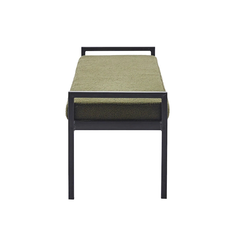 Banc capitonné à pieds en acier