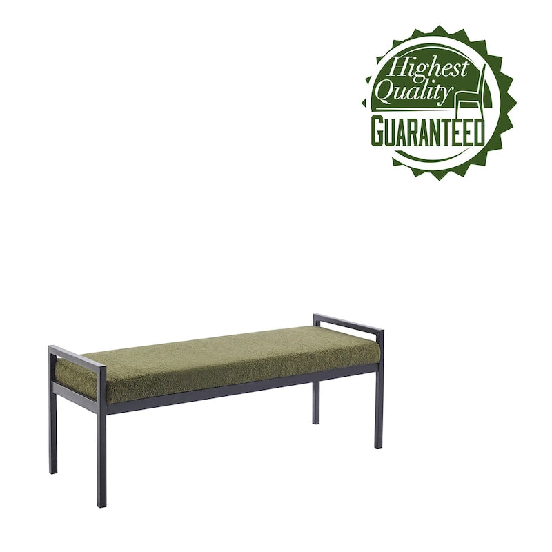 Banc capitonné à pieds en acier