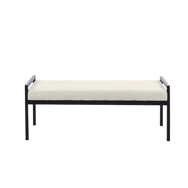 Banc capitonné à pieds en acier
