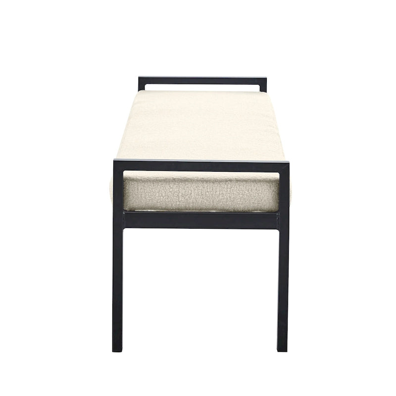 Banc capitonné à pieds en acier