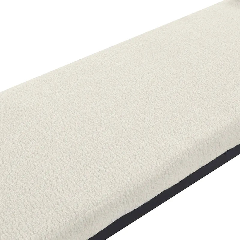 Banc capitonné à pieds en acier