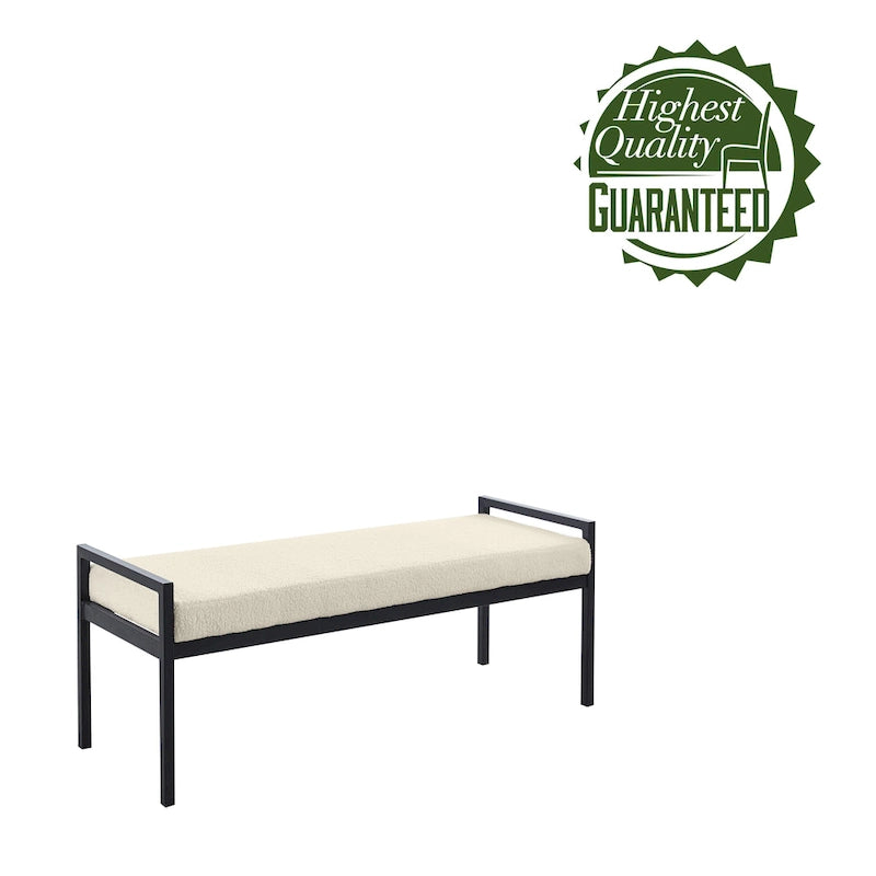 Banc capitonné à pieds en acier
