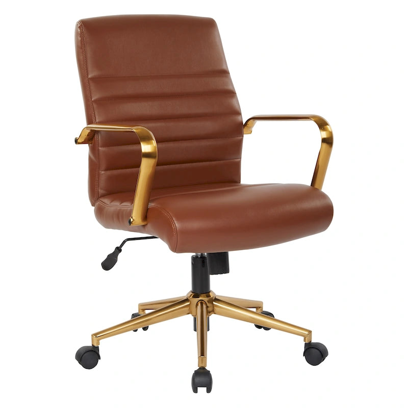 Chaise mi-dossier en similicuir