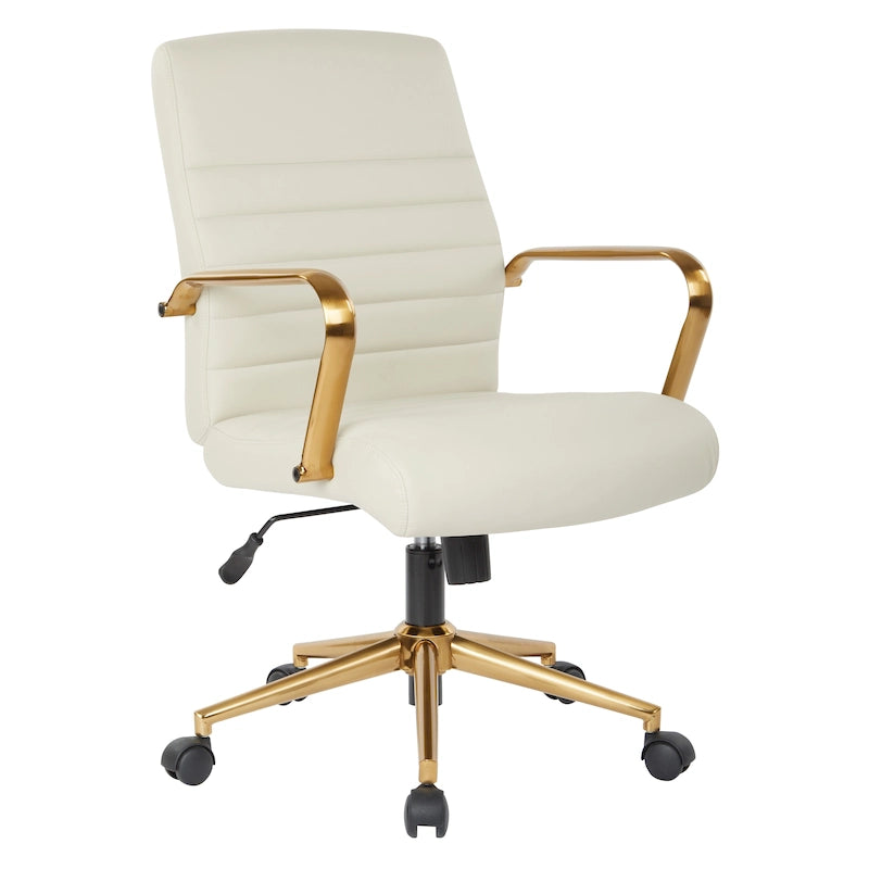 Chaise mi-dossier en similicuir