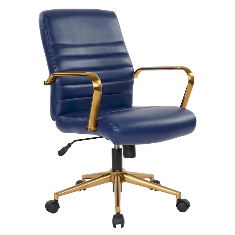 Chaise mi-dossier en similicuir