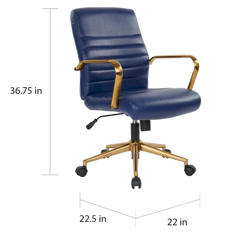 Chaise mi-dossier en similicuir