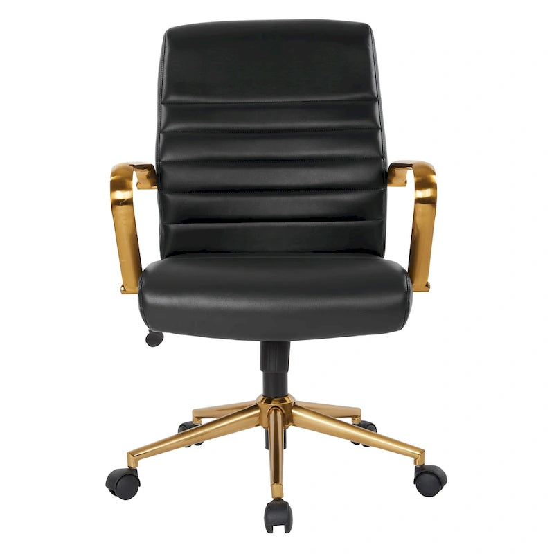 Chaise mi-dossier en similicuir