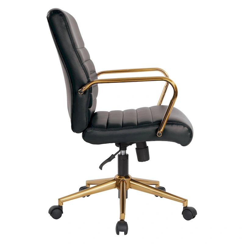 Chaise mi-dossier en similicuir