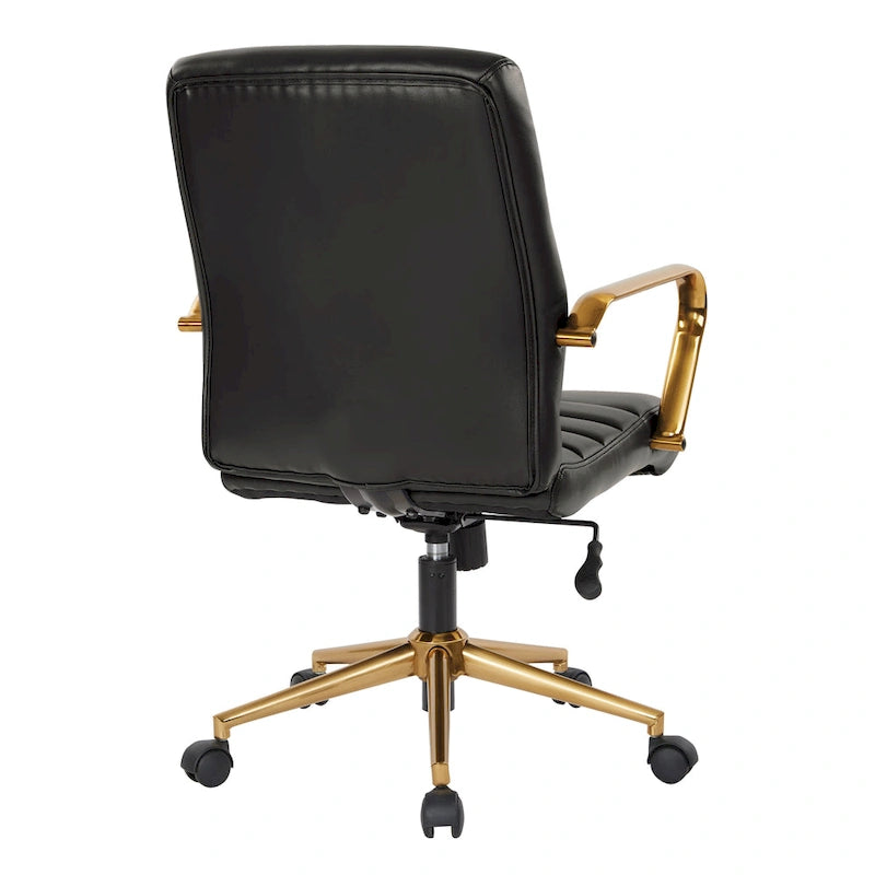 Chaise mi-dossier en similicuir