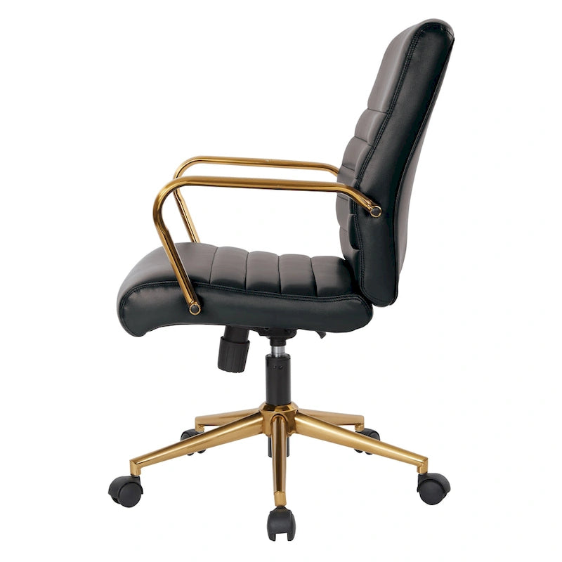 Chaise mi-dossier en similicuir