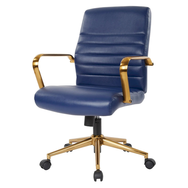 Chaise mi-dossier en similicuir