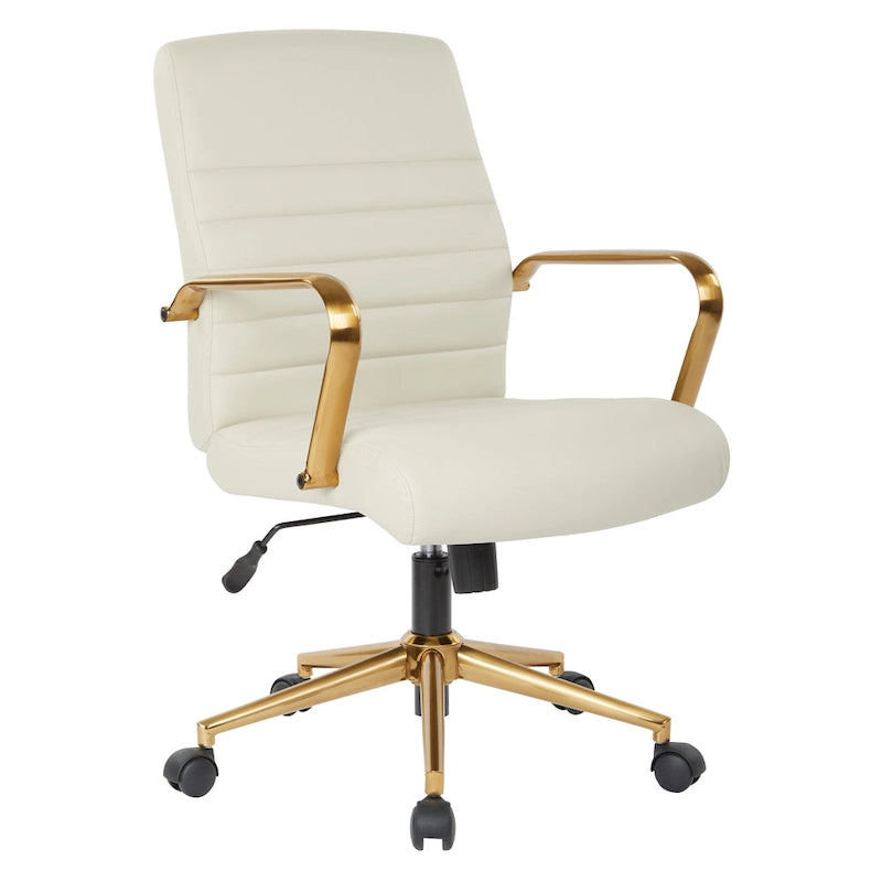 Chaise mi-dossier en similicuir