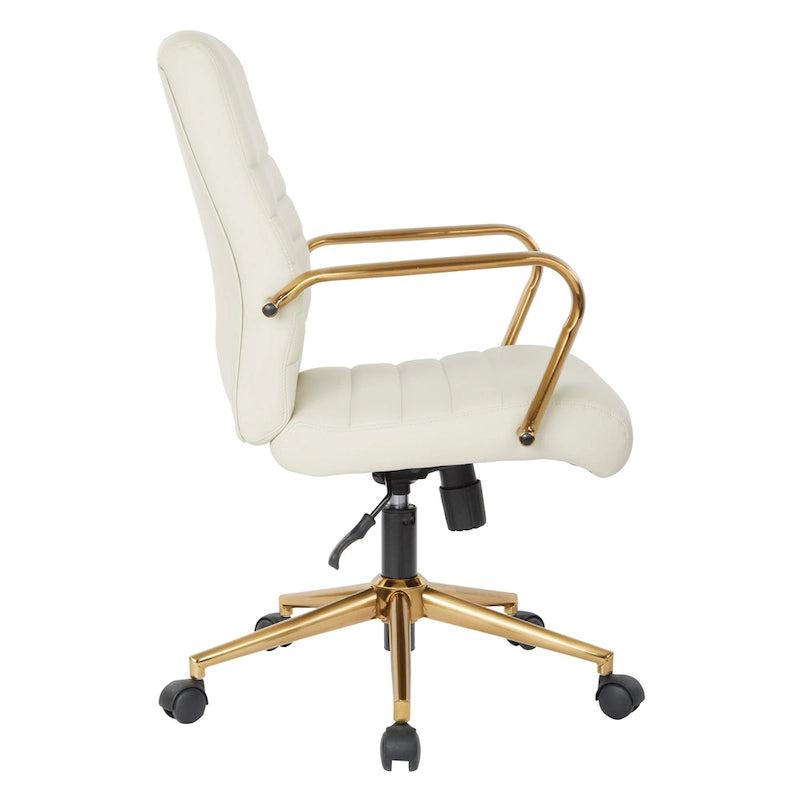 Chaise mi-dossier en similicuir