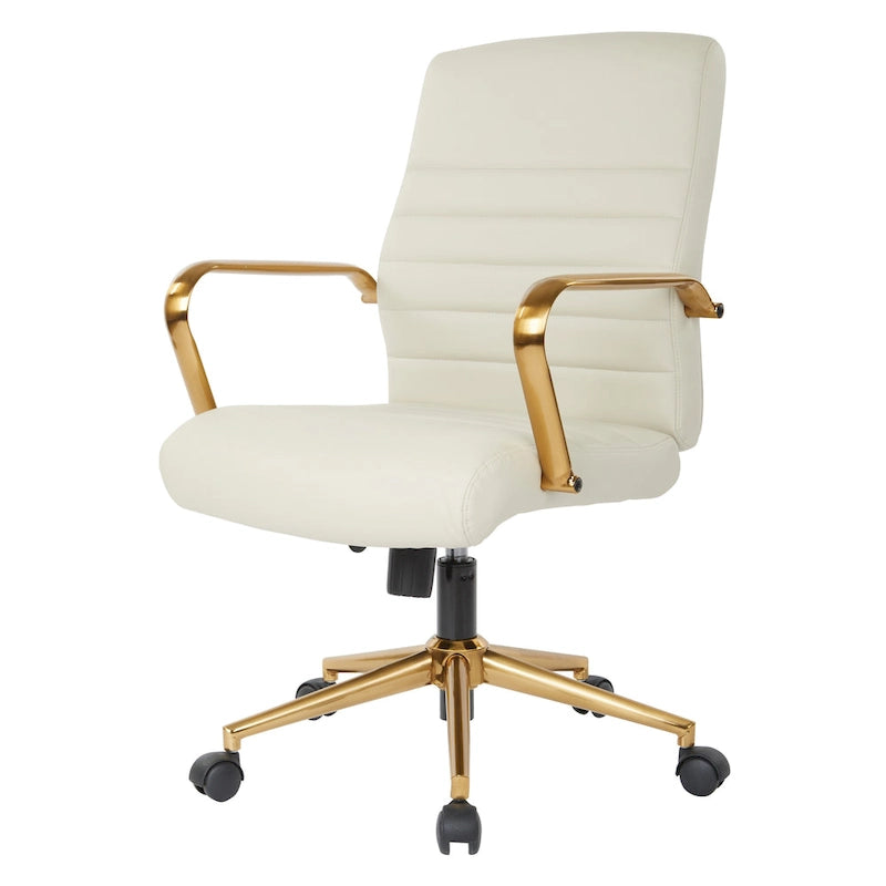 Chaise mi-dossier en similicuir