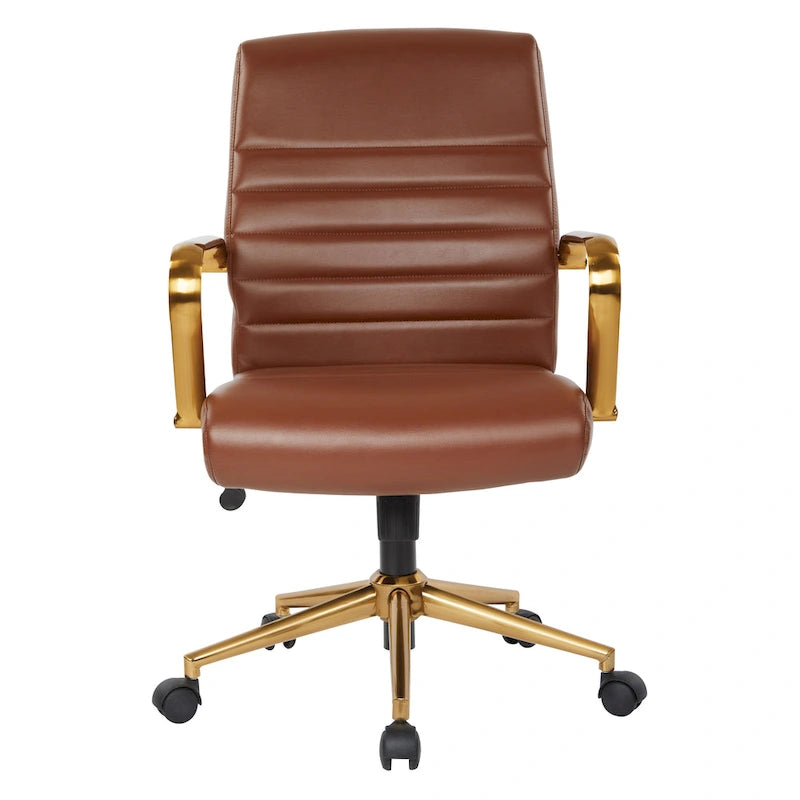 Chaise mi-dossier en similicuir