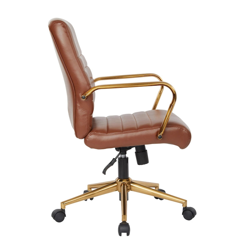 Chaise mi-dossier en similicuir