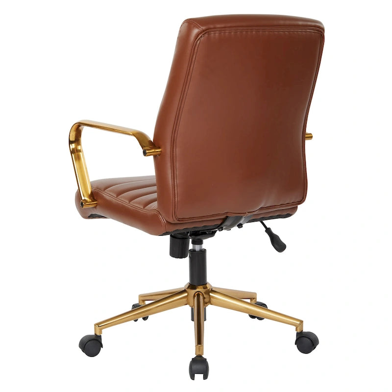Chaise mi-dossier en similicuir