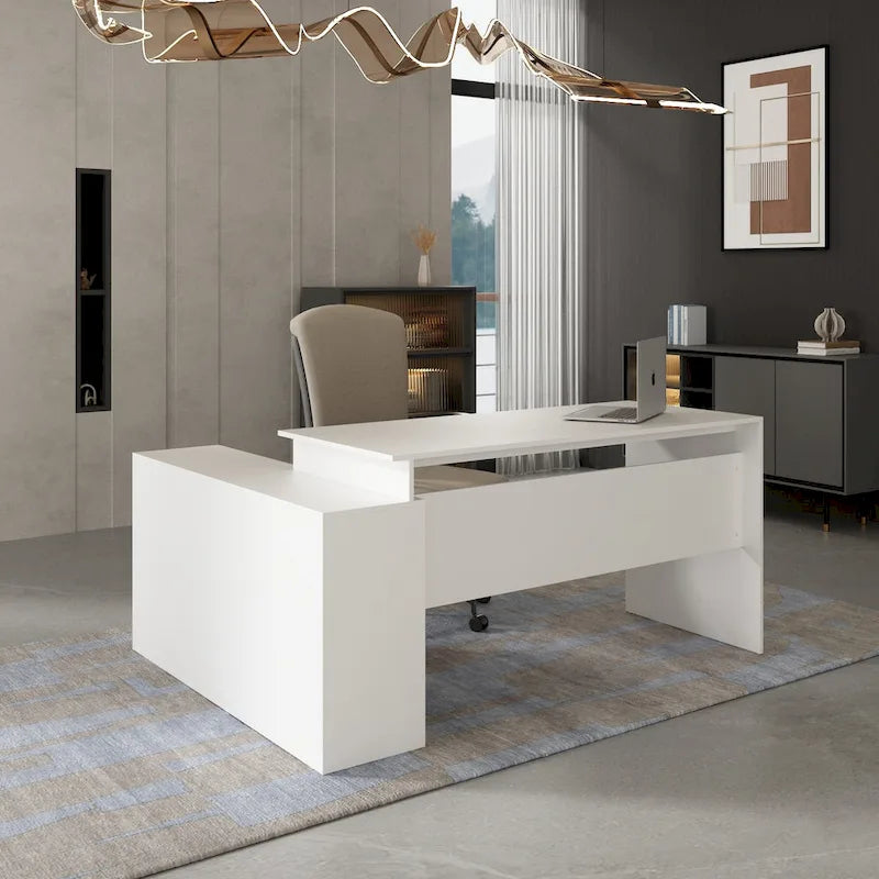 Bureau d'angle en L réversible pour ordinateur