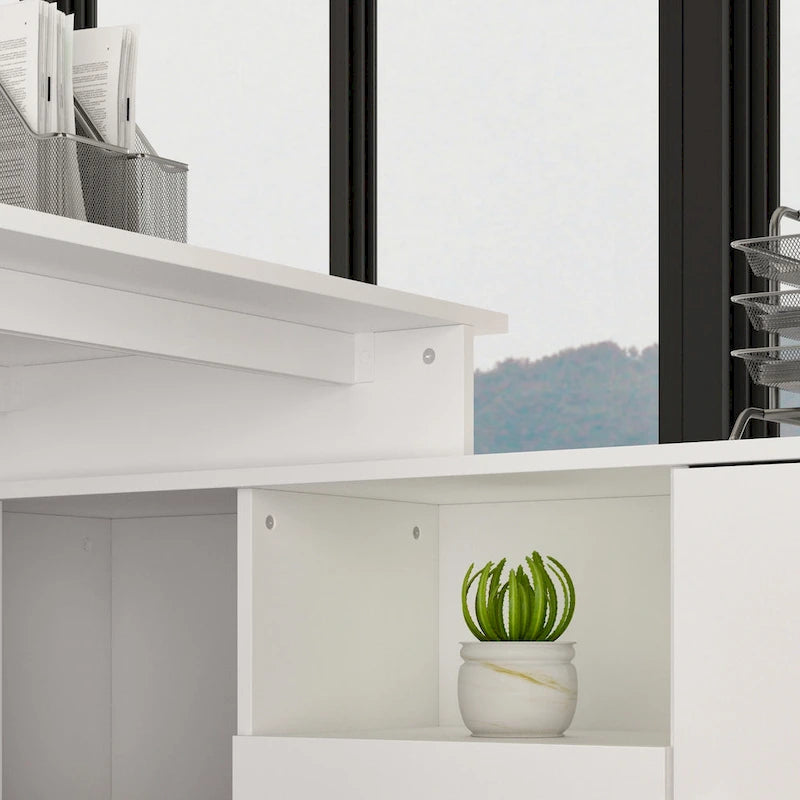 Bureau d'angle en L réversible pour ordinateur