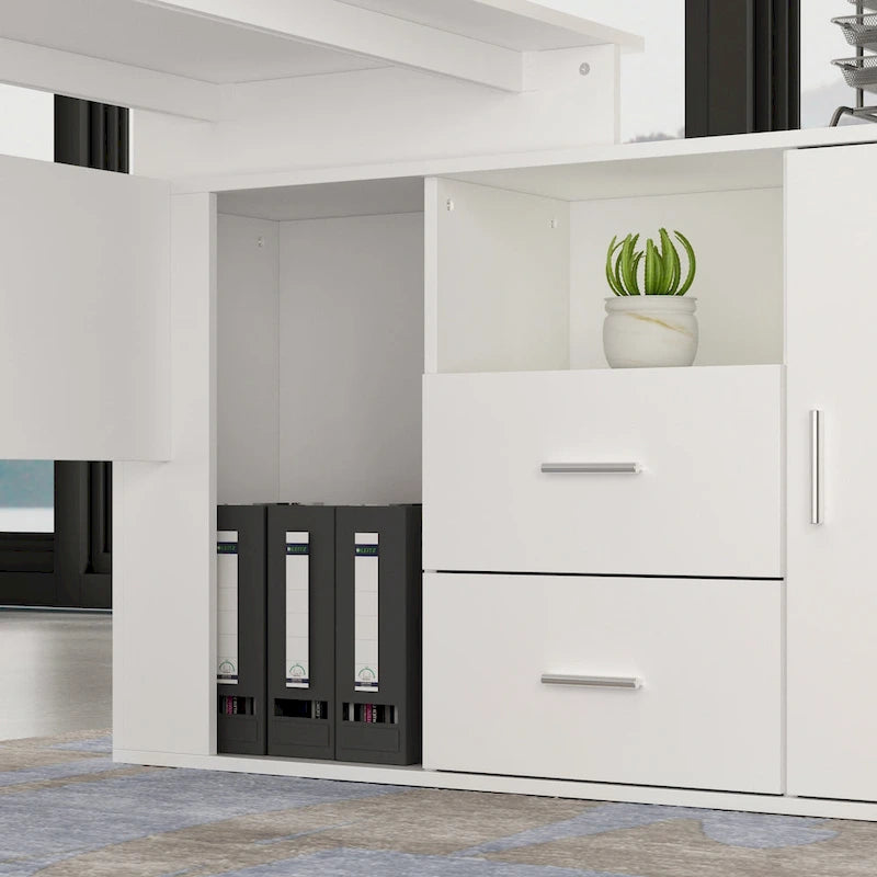 Bureau d'angle en L réversible pour ordinateur