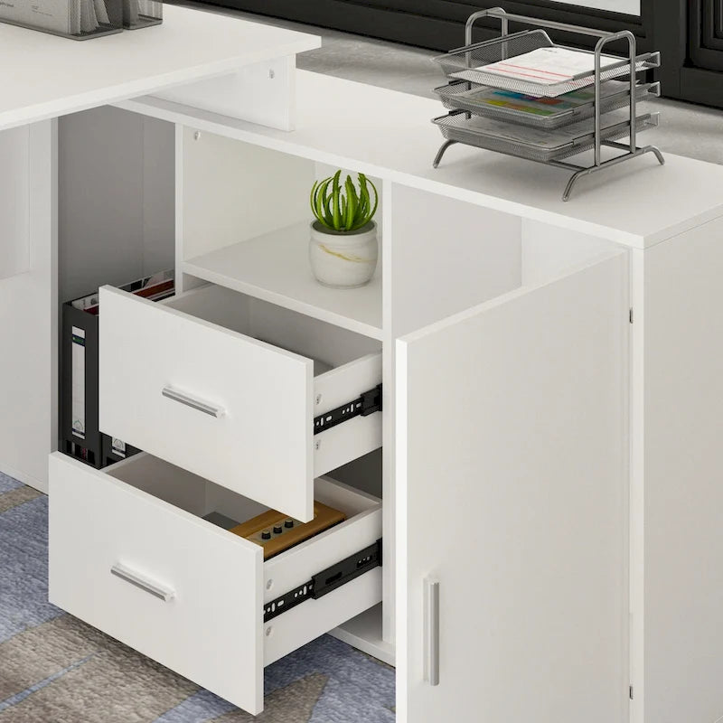 Bureau d'angle en L réversible pour ordinateur