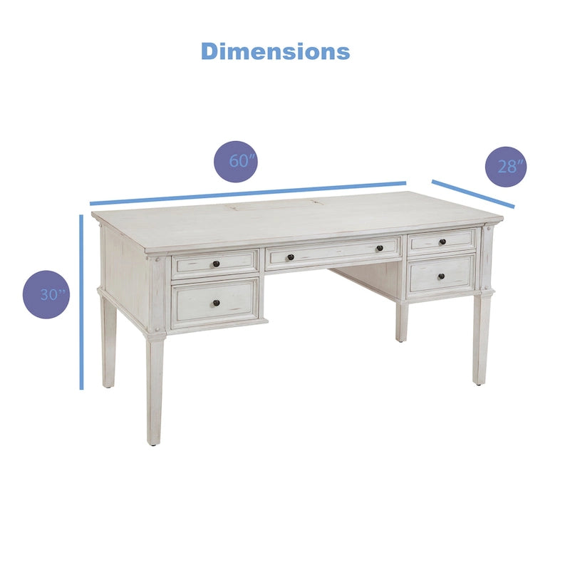 Bureau de rangement vintage de 60 pouces