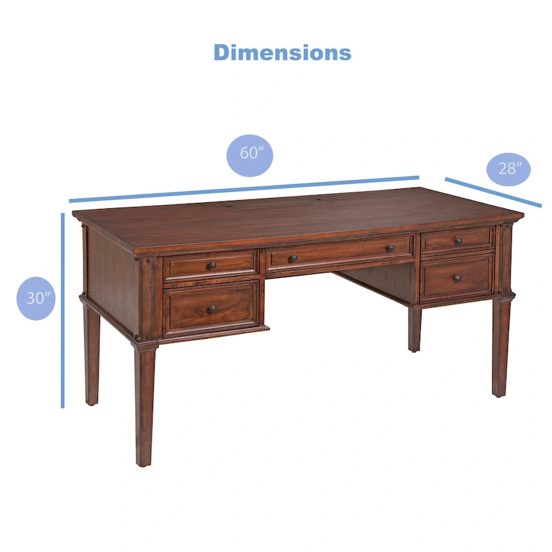 Bureau de rangement vintage de 60 pouces