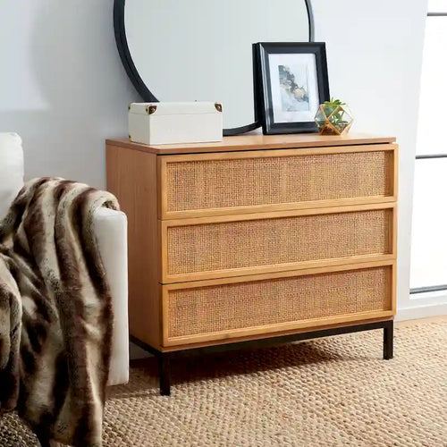 3-Drawer Rattan Chest
