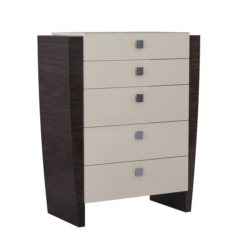 Commode 48 tiroirs beige lustré raffiné